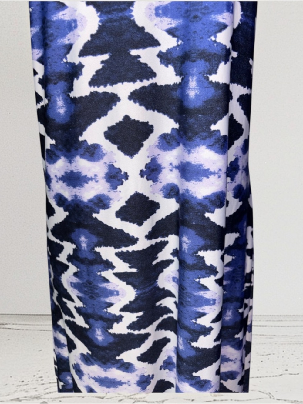 Ninety Blue, Black & White Abstract Print Maxi Dress, P2P:18-19.5”, L:57” - Picture 3 of 12